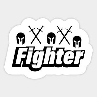 Fighter artistic fun typography design Sticker